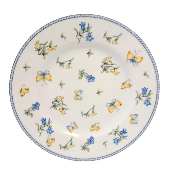 Set/4 Lubiana Poland China 8.25" Salad Side Plates butterflies flowers rope trim - Picture 2 of 5